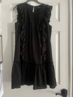 Banana Republic Black Ruffle Sleeveless Dress